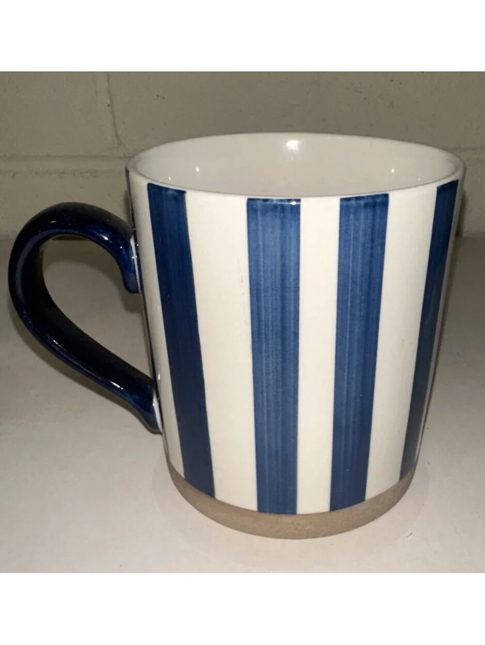 Potters Studio Navy Blue striped Coffee Mug Cup Nautical Theme Replacement